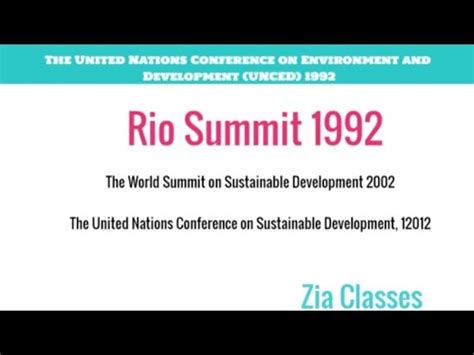 Rio Summit The World Summit On Sustainable Development Rio