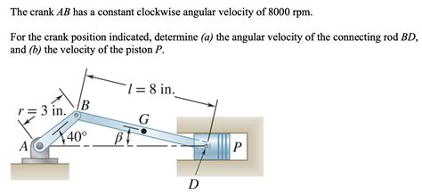 Solved The Crank AB Has A Constant Clockwise Angular Chegg