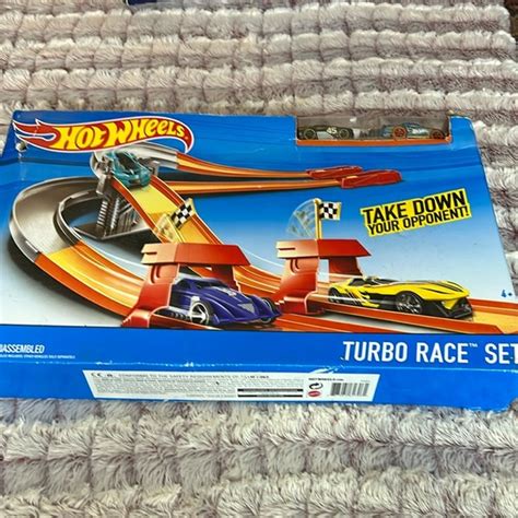 Mattel Toys Hot Wheels Turbo Race Set Playset With 2 Cars Poshmark