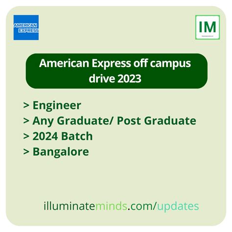 American Express Off Campus Drive Engineer Any Graduate Post