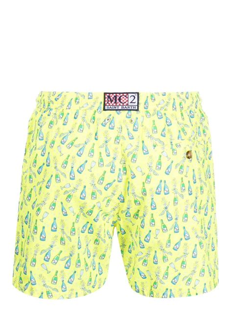 Mc Saint Barth All Over Graphic Print Swim Shorts Farfetch