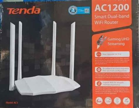 TENDA AC5 1200 Mbps Wireless Router (White, Dual Band), 4 at ₹ 1749 in ...