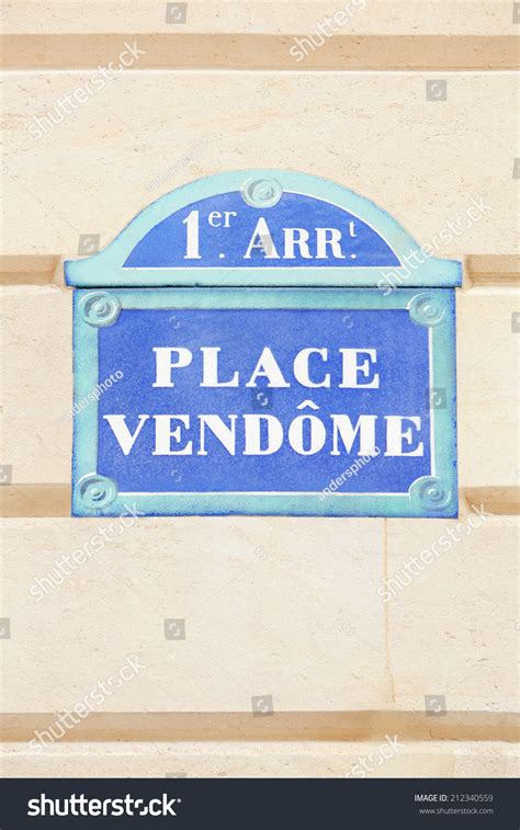 Place Vendome Sign Paris France Stock Photo 212340559 Shutterstock