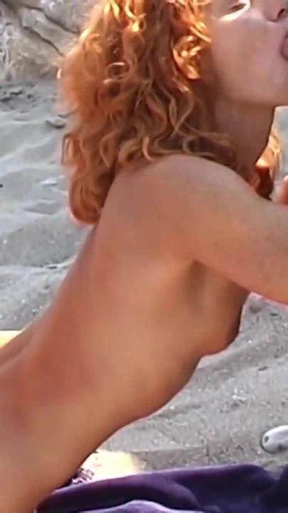 Stunning Moment From Threesome On The Beach With Spanish Redhead Milf Ann Lorca And Her Husband