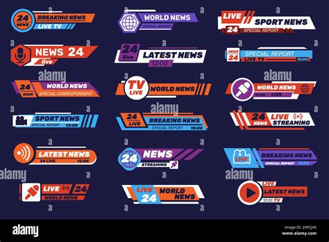 Broadcasting Tv Banners Mass Media Templates Television Headers