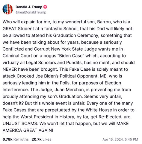 Trump Will Bolt From Barron’s Graduation to a Fundraiser