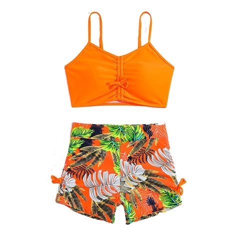 HCWSTORE Swimsuits For Teen Girls 2 Piece Bikini Tankini High Waisted Trendy 2025 Swimwear Cute