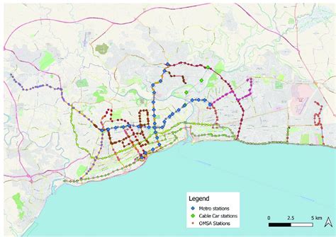 OMSA, metro, and cable car ("Teleferico") stations. | Download ...
