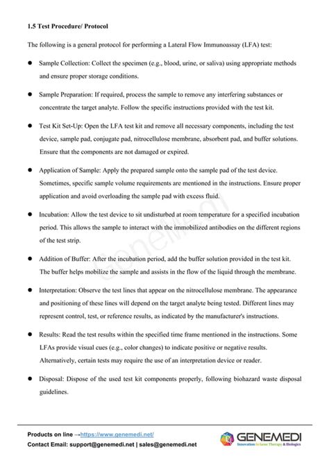 GeneMedi S Protocolprocedure For The Diagnostics Application Lateral