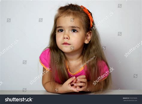 Pretty Small Blonde Girl Long Hair Stock Photo 572372029 Shutterstock