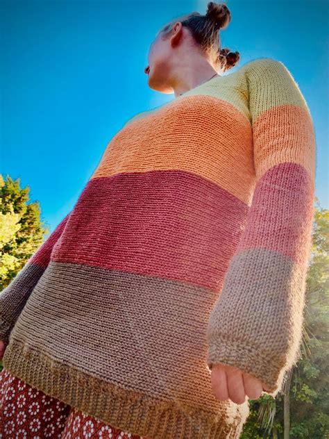 Knitting Machine Pattern Sunset Sweater Addi Sentro 48 46 Etsy