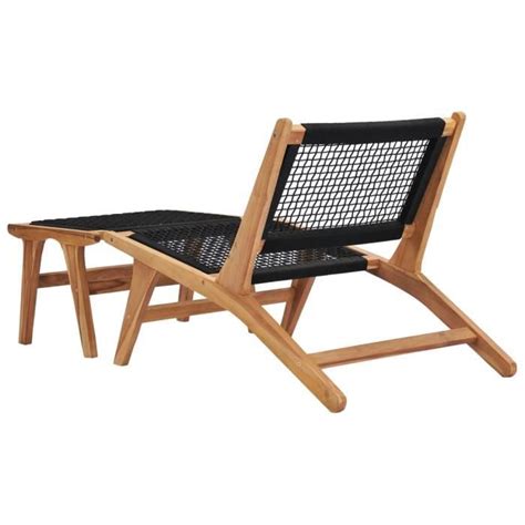 Hua Bains De Soleil Chaise Longue Avec Repose Pied Bois De Teck