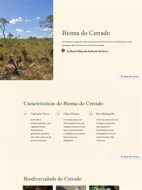 Resumo Do Bioma Cerrado