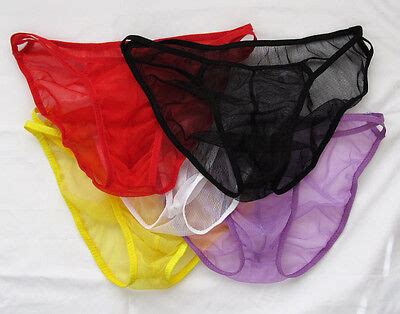 K Hot Mens C Thru Mesh Double String Bikini Colors Ebay