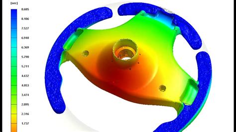 Moldex3D Polyurethane PU Chemical Foaming Simulation Filling Result