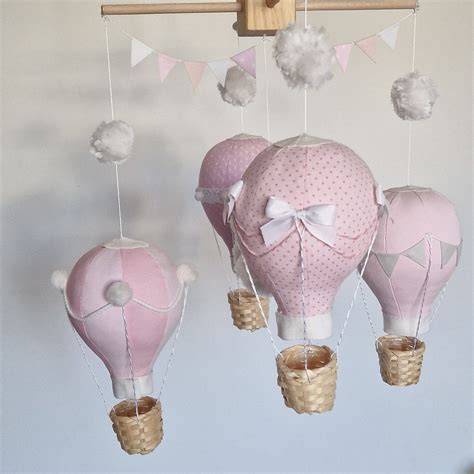 Hot Air Balloon Mobile Perfect Baby Shower Gift Travel Theme Nursery Baby Pink Mobile Etsy