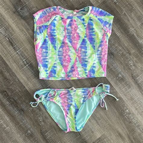 The Bikini Lab Swim The Bikini Lab Tie Dye Rashguard Bikini Bottoms