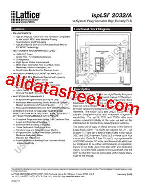 Isplsi Lt I Datasheet Pdf Lattice Semiconductor