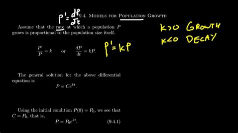 Differential Equations And The Law Of Natural Growth Youtube