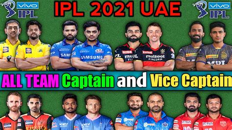 Ipl 2021 Uae All Teams New Captains And Vice Captains Ipl 2021 Csk