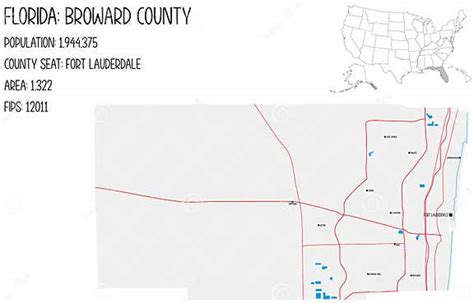 Map Of Broward County In Florida Usa Stock Vector Illustration Of Fips Rivers 322162788