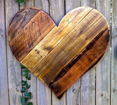 Rustic Wood Heart Home Decor Large Reclaimed Pallet Etsy Wood