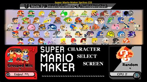 Super Mario Maker Sprites Css Super Smash Bros Wii U Mods