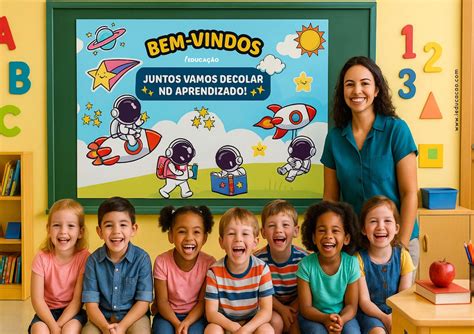 Painel De Alunos - Painel Volta às Aulas para Decorar a Escola no Acolhimento dos Alunos
