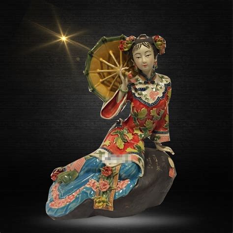 Китайская красота фарфоровая художественная антиквариат статуэтки Ангел ...