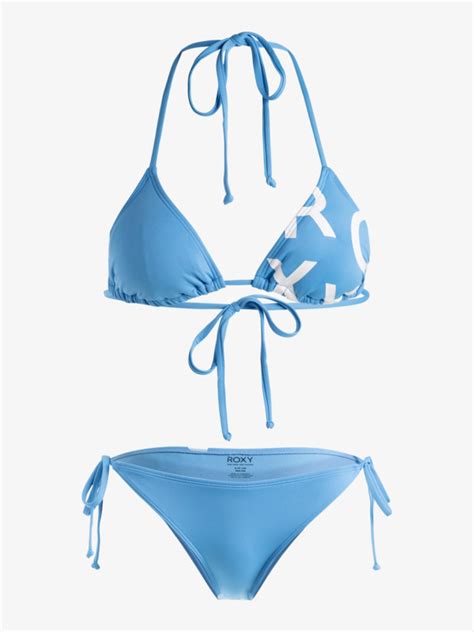 Beach Classics Tie Side Triangle Bikini Set For Women Quiksilver