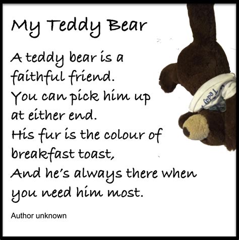Poem About Teddy Bear My Teddy Bear