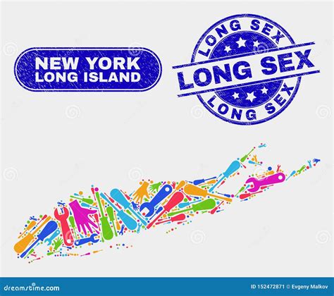 Productivity Long Island Map And Grunge Long Sex Seals Stock Vector Illustration Of Long