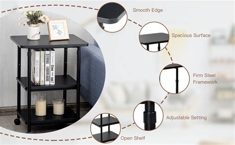 Tier Adjustable Printer Stand With Degree Swivel Casters Costway