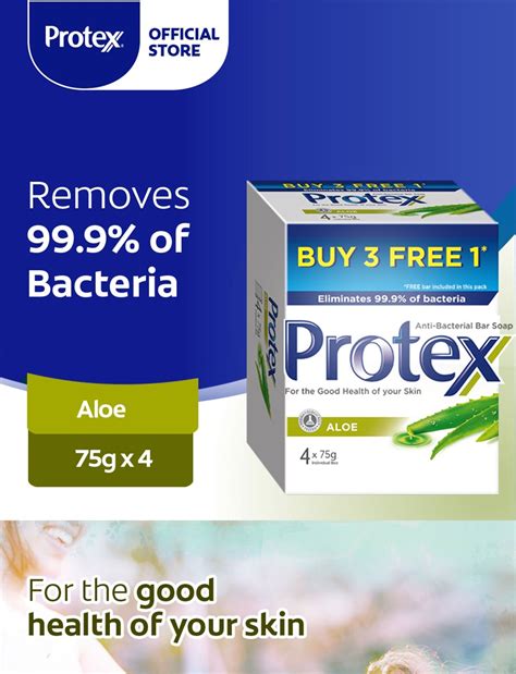 Protex Aloe Vera Antibacterial Bar Soap Valuepack Eliminates 999