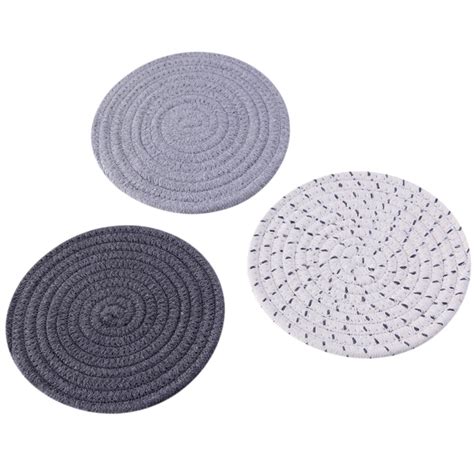 Hoksml Potholders Set Trivets Set Cotton Thread Weave Hot Pot Holders Set Set Of 3 Stylish