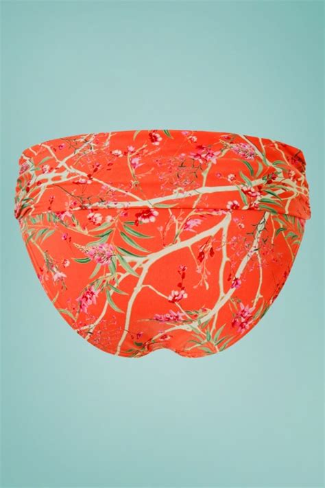 Flipover Bikini Brief Ann Es En Tangerine Jardin Des Fleurs Tc Beach Topvintage