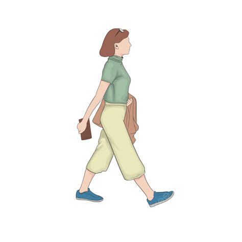 wanita berjalan  jalan ilustrasi wanita berjalan png transparan
