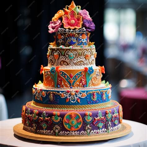 Premium AI Image | Artistic Fusion A Multitiered Wedding Cake That