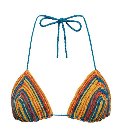 Tropic Of C Praia Crochet Bikini Top In Solstice Stripe Modesens