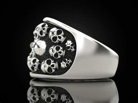 Файл STL Кольцо с черепами 💍・Дизайн 3D принтера для загрузки・Cults