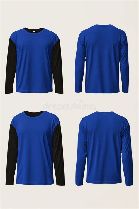 mockup showcases  royal blue long sleeve  shirt  black