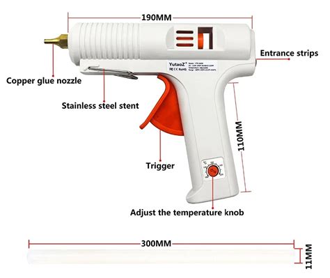 Hot Glue Gun EU Plug High Temp Heater W W Adjustable Constant Temperature Hot Melt Glue