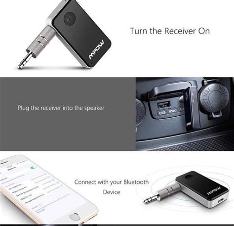 Mpow Bluetooth Receiver Streambot Mini Bluetooth Car Aux Adapter