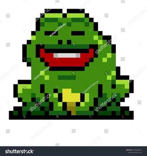 Pixel Art Frog Template Cartoon Stock Vector Royalty Free 1381984814