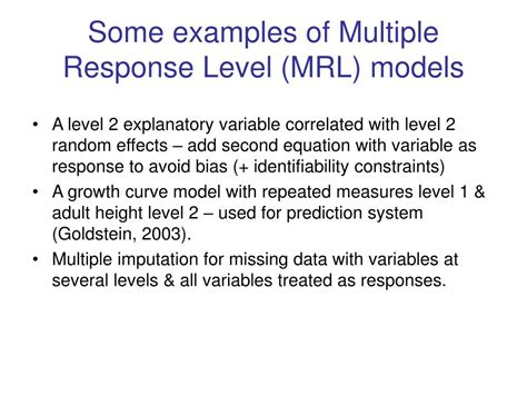 Ppt Multilevel Multivariate Models With Responses At Several Levels