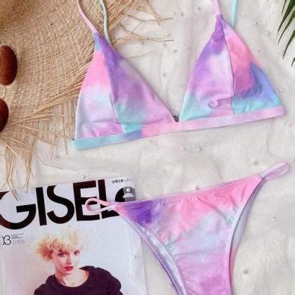 Bikini Tanga Triángulo De Tie Dye on Luulla