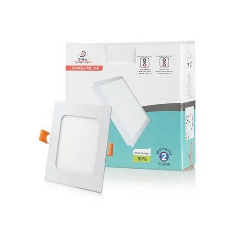 D Mak Cool White 3W Slim LED Square Conceal Panel Lights For Indoor