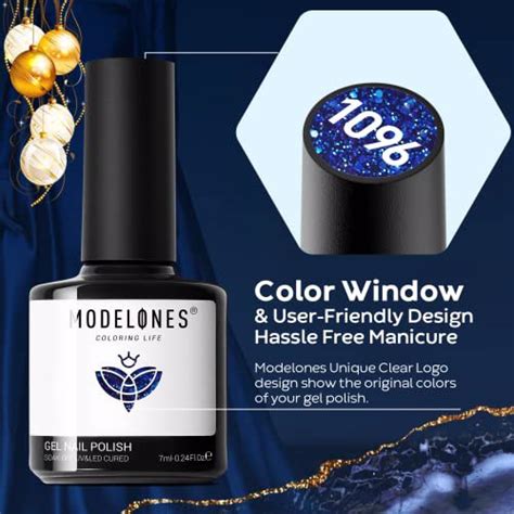 Modelones Blue Gel Nail Polish Set 6 Nedysia