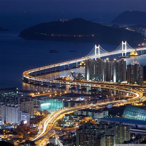Gwangan Bridge, Busan, South Korea 4K UHD Wallpaper for UltraHD Desktop ...