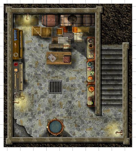 Wounded Warriors Tavern Basement | Dungeon maps, D d maps, Tabletop rpg maps